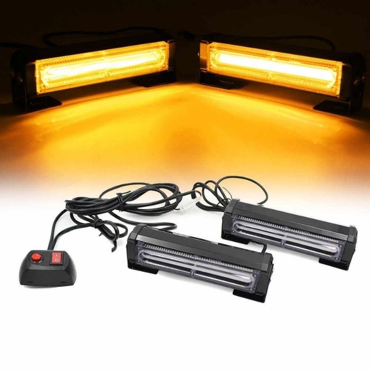 23 LED Amber Strobe Light Bar - Grille Mount Emergency Warning Light - 72W