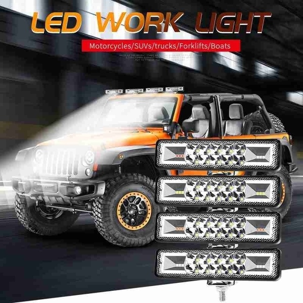 Car Amber 12 LED Strobe Flash Work Light Bar Warning Emergency For Offroad Jeep