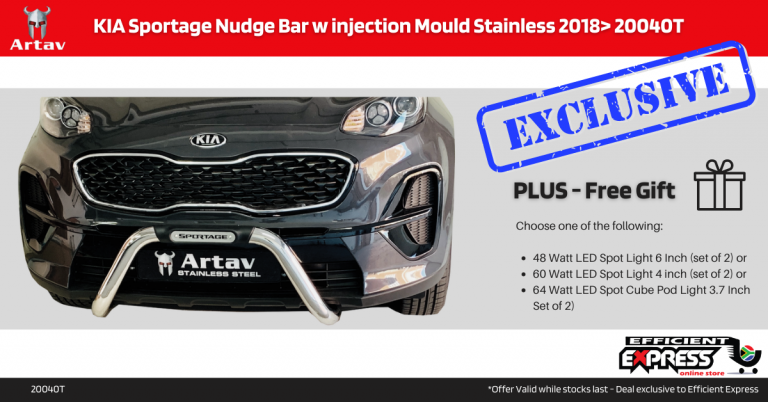 KIA Sportage Nudge Bar w injection Mould Stainless 2018