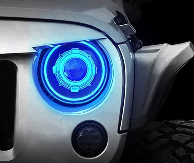 Jeep Wrangler RGB Demon Eye HID Projector Headlight
