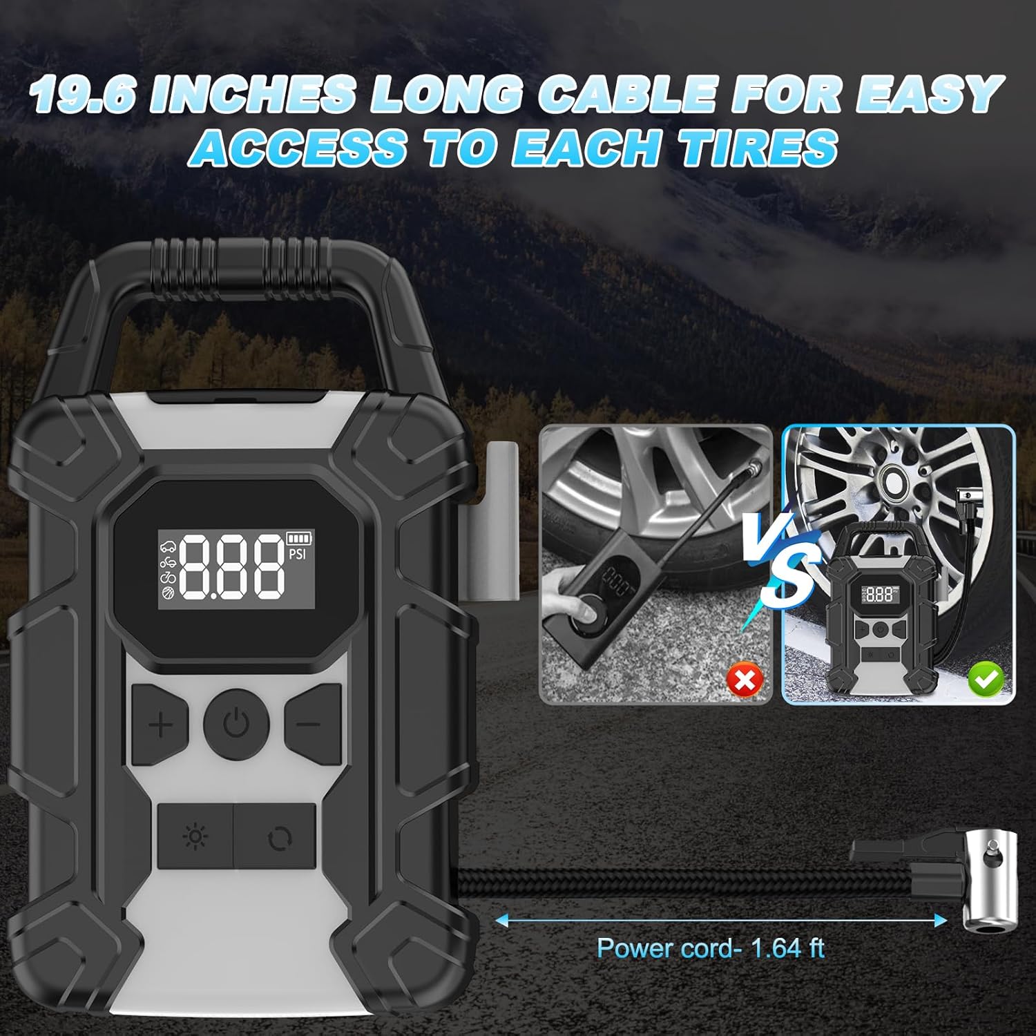 Portable Air Compressor LRG 12000MAH/2.5BAR - Andowl - Image 3