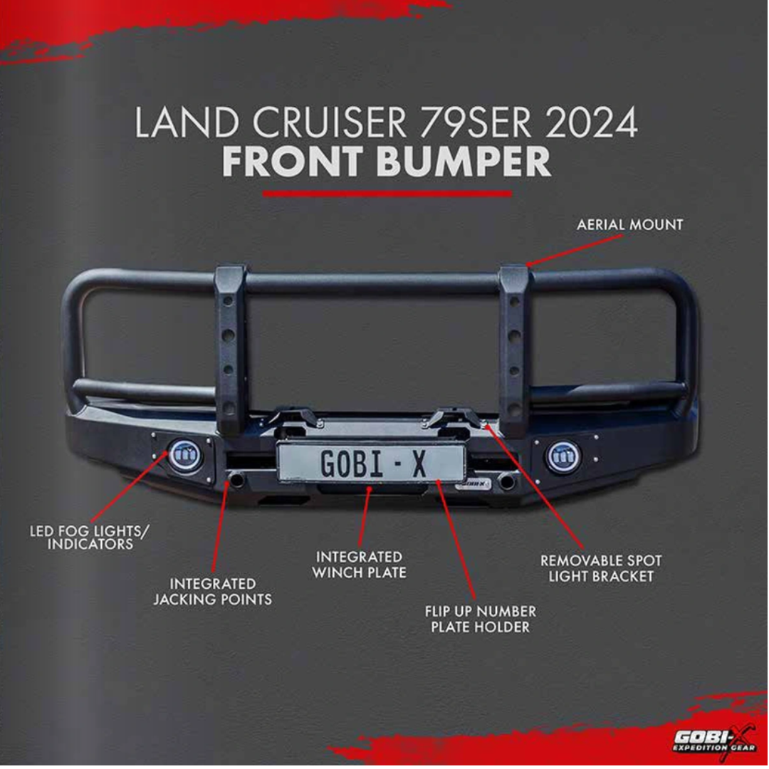 Toyota Land Cruiser 76/78/79 Stealth Bullbar Bumper - Facelift - TOY1031 - Gobi X - Image 2