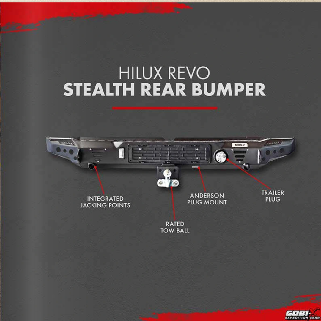 Toyota Hilux Revo Rear Stealth Bumper 2016 - Present - Gobi X - TOY0341 - Image 3