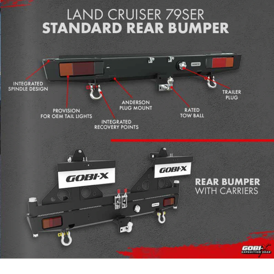Land Cruiser LC79 Standard Rear Bumper (Without Wheel Carrier) (2000-Present) - Gobi X - TOY1001 - Image 3