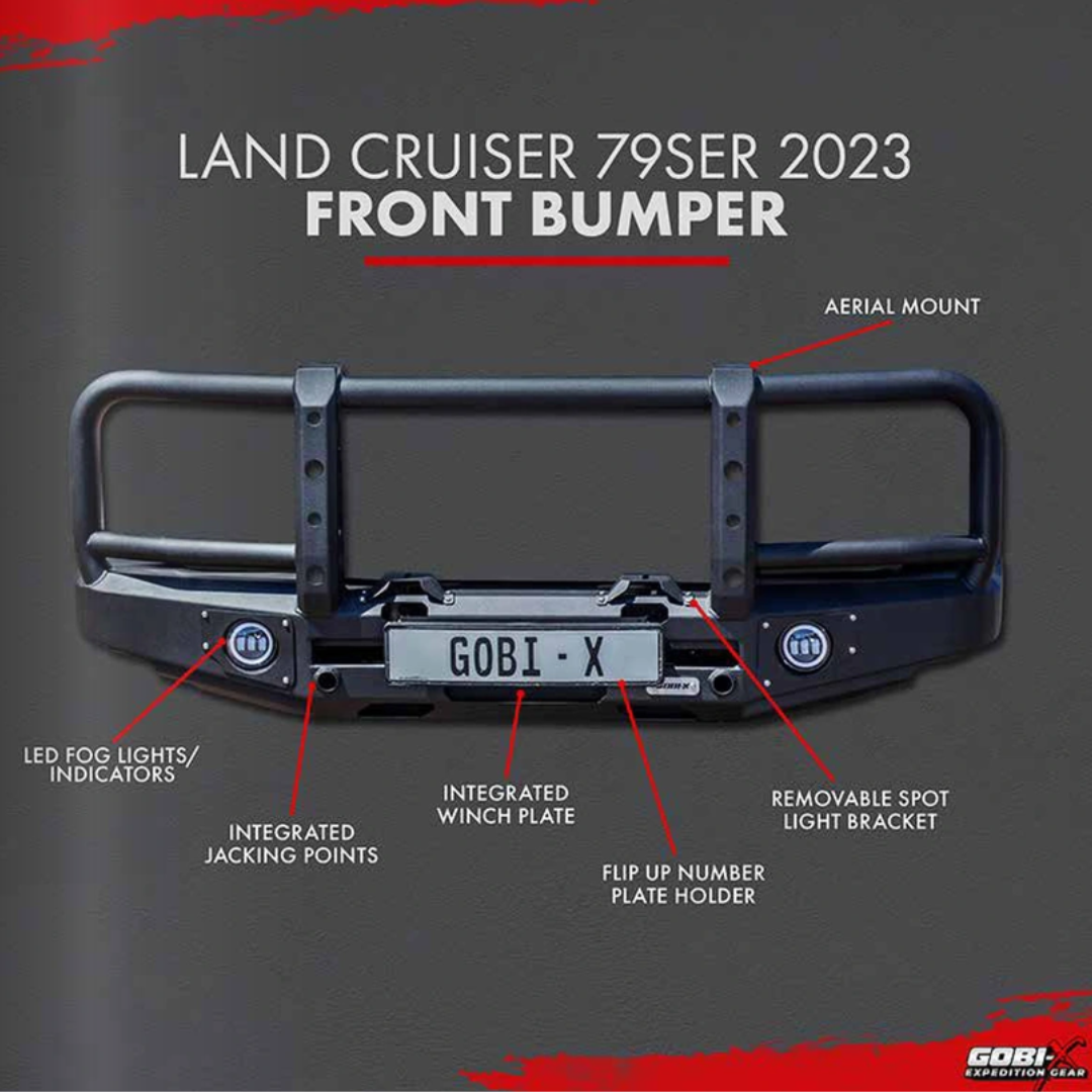 Toyota Land Cruiser 76/78/79 Bullbar Bumper 2000-2023 - TOY1030 - Gobi X - Image 2