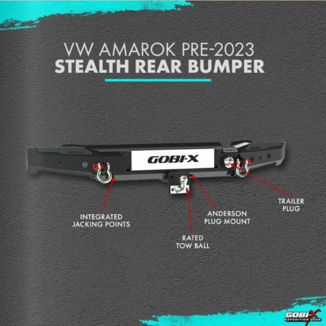 VW Amarok Stealth Rear Bumper Pre 2023 (2012-2022) without Carrier - Gobi-X - VW0041 - Image 2