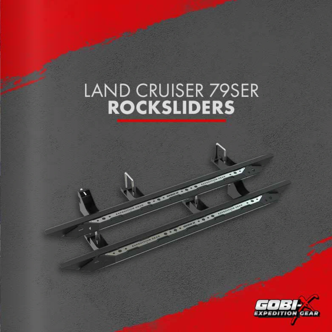 Land Cruiser LC79 Rocksliders 2.8l & V8 Single Cab (2004-Present) (Silver Step Plates) - Gobi X - TOY1017 - Image 5