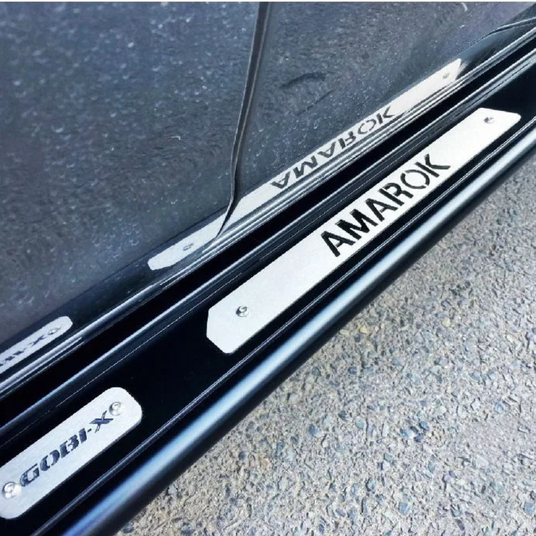 VW Amarok Rocksliders 2L & V6 Pre 2023 (2012-2022) Stainless Steel Treadplates - Gobi-X - PRMVW0006 - Image 2