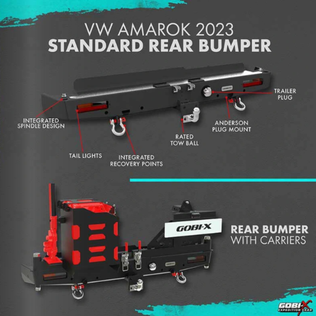 VW Amarok 2023+ Rear Bumper With RHS Carrier - Gobi-X - VW1001 + VW1002 - Image 4