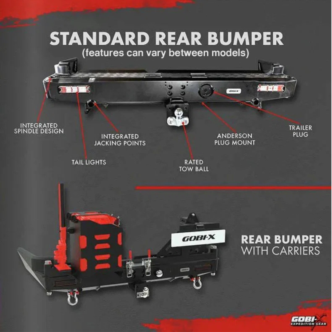 Isuzu D-Max Rear Bumper With RHS Carrier (2022-Present) - Gobi-X - ISU1001 & ISU1002 - Image 4