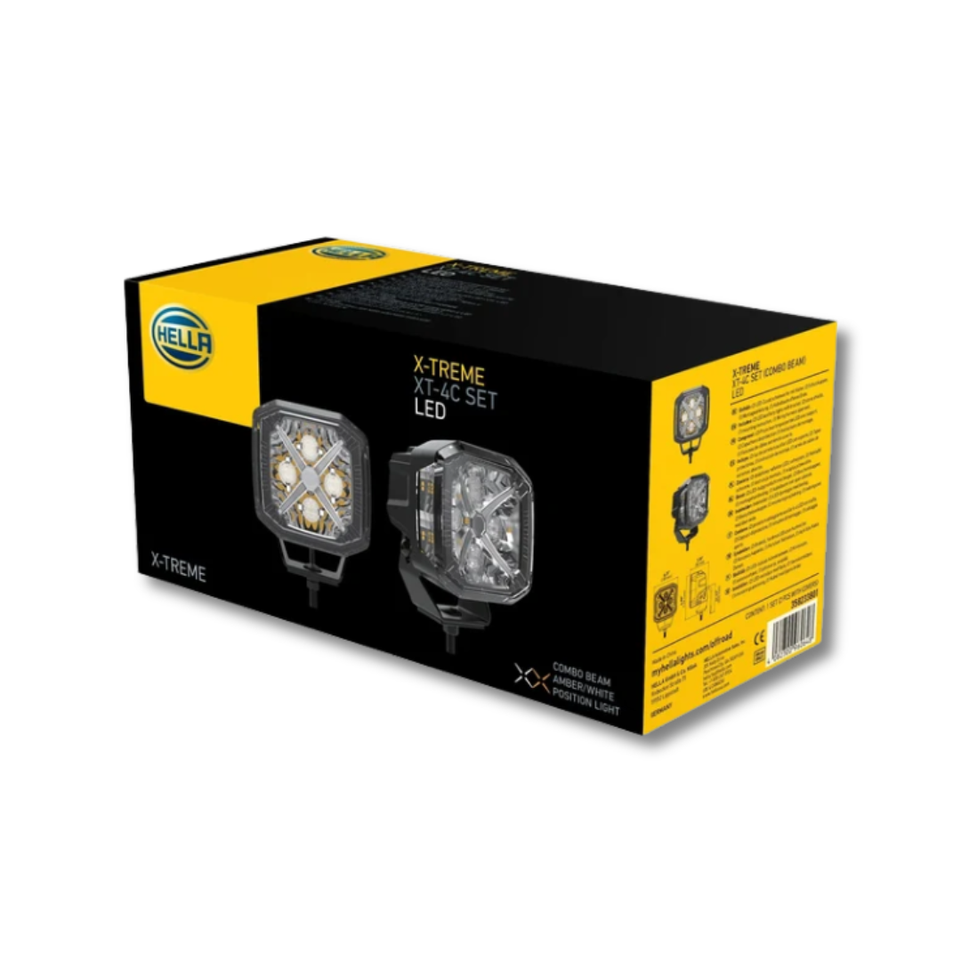 HELLA X-TREME XT-4C 4.3″ LED Cube Light – Combo Spot & Flood Beam with White/Amber X Position Light - Image 2