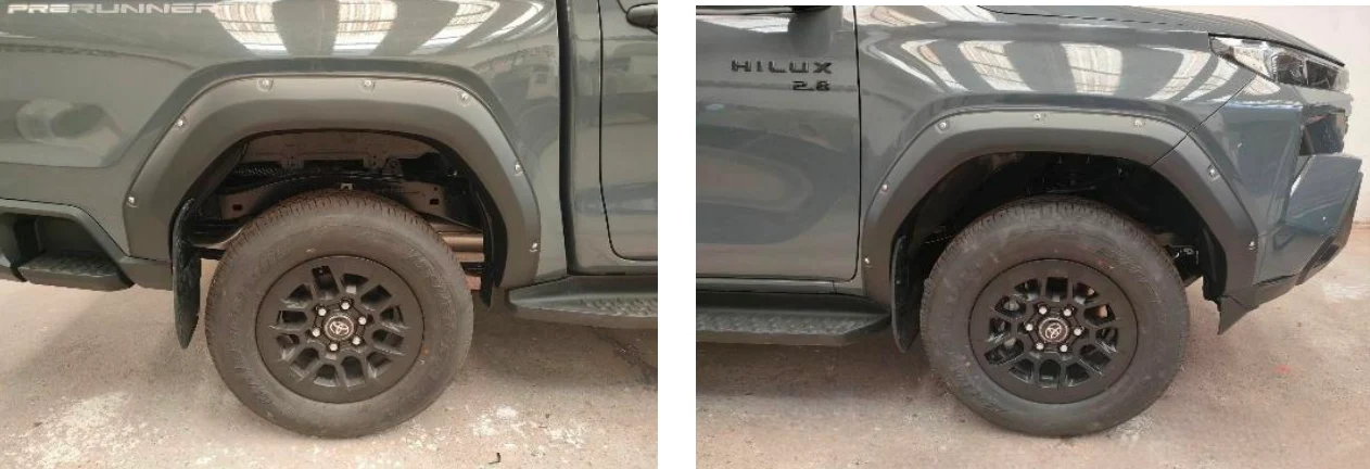 Toyota Hilux GD6 Travo 2026 Fender Flares V7 w/Nuts 5inch Matt Black
