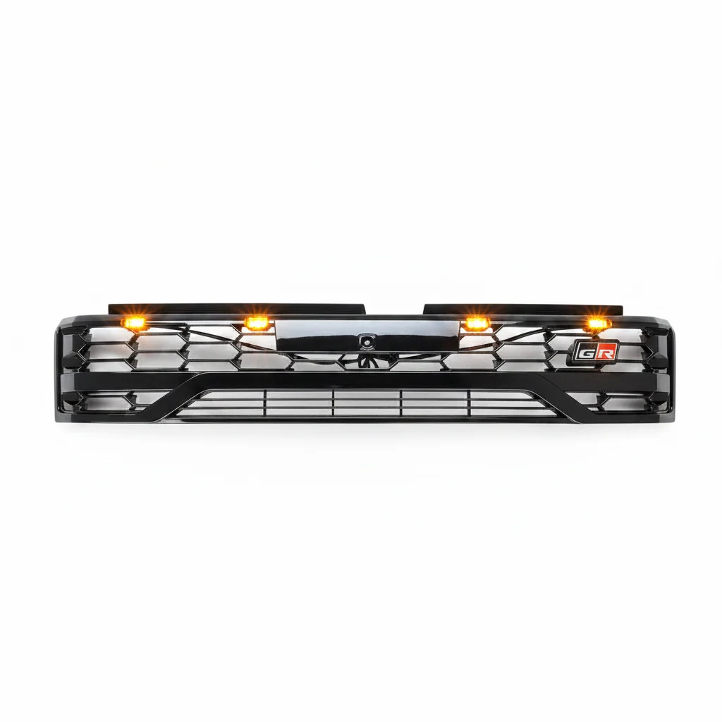 Toyota Hilux GD6 Travo 2026 GR Grill with top LED Gloss Black